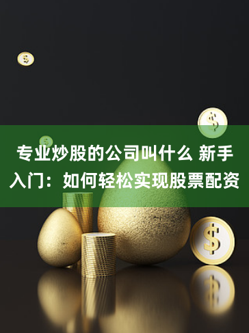 专业炒股的公司叫什么 新手入门：如何轻松实现股票配资